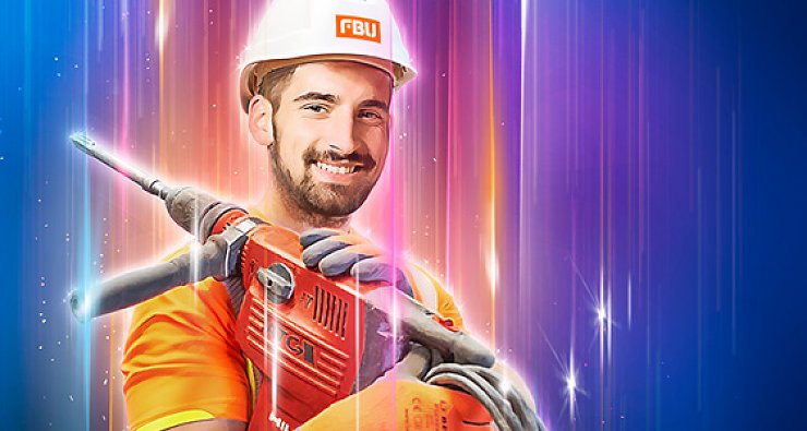 Die FBU bietet ein atraktives Arbeitsumfeld in sämtlichen Berufsgruppen der Baubranche. Branchenspezialisten, Studierende und Auszubildende finden Ihre Zukunft bei uns., © Piktografen